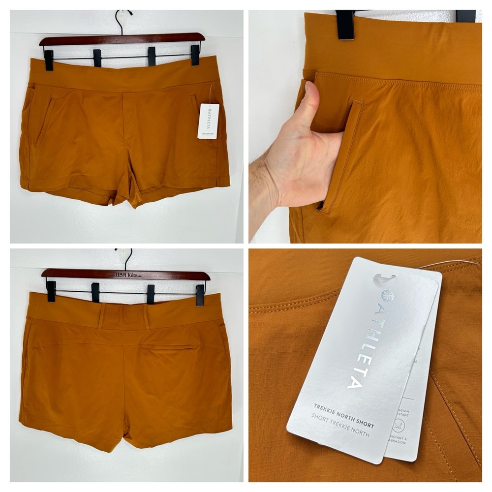 Athleta NWT Trekkie North Short 4” Inseam Size 24 Brown Orange Athleisure‎ NEW